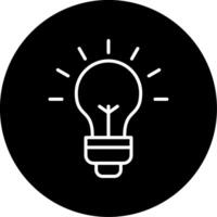 Light Bulb Illumination Line Circle Inverted vector
