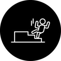 Fall From Stairs Staircase Fall Risk Line Circle Inverted vector