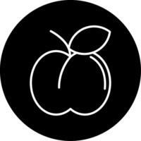 Peach Soft Fruit Line Circle Inverted vector