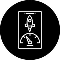 Phone Performance Boost Line Circle Inverted vector