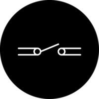 Open Switch Circuit Line Circle Inverted vector