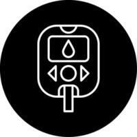 Glucose Meter Blood Sugar Monitor Line Circle Inverted vector