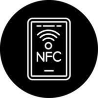 NFC Near Field Communication Line Circle Inverted vector