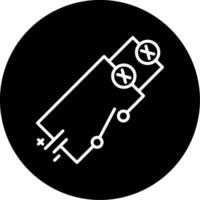 Open Circuit Diagram Line Circle Inverted vector
