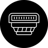 Smoke Detector Safety Device Line Circle Inverted vector