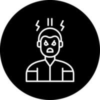 Angry Emotional Response Line Circle Inverted vector