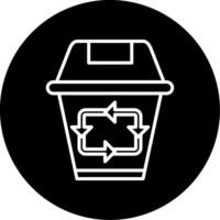 Trash Recycling Waste Reuse Line Circle Inverted vector