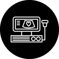 Echocardiogram Heart Ultrasound Line Circle Inverted vector
