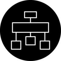 Hierarchical Organizational Structure Line Circle Inverted vector