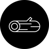 Log Wood Material Line Circle Inverted vector