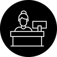 Front Desk Reception Area Line Circle Inverted vector