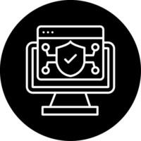Security Software Measures Line Circle Inverted vector