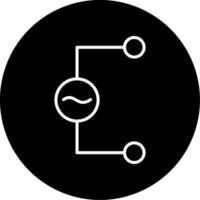 AC Voltage Source Line Circle Inverted vector