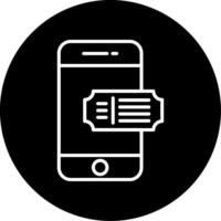 Electronic Ticket Digital Pass Line Circle Inverted vector