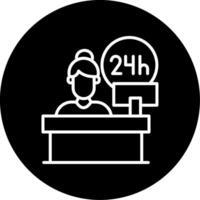 24 Hours Front Desk Service Line Circle Inverted vector