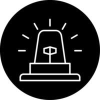 Flasher Warning Light Line Circle Inverted vector