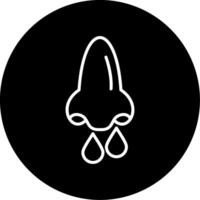 Nose Olfactory Organ Line Circle Inverted vector
