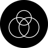 Venn Diagram Set Comparison Line Circle Inverted vector