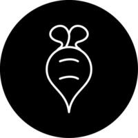 Radish Root Vegetable Line Circle Inverted vector