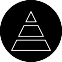 Pyramid Chart Hierarchical Diagram Line Circle Inverted vector