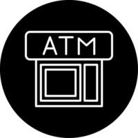 ATM Bank Machine Line Circle Inverted vector