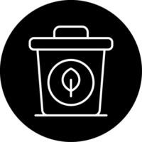 Recycle Bin Waste Sorting Container Line Circle Inverted vector
