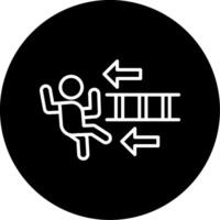Fall From Stairs Stair Accident Risk Line Circle Inverted vector