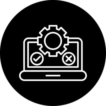 software pruebas herramientas línea circulo invertido vector