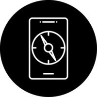 Digital Compass Tool Line Circle Inverted vector