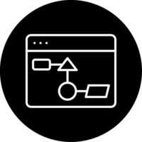 Flow Diagram Design Line Circle Inverted vector