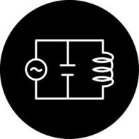 Parallel LC Circuit Line Circle Inverted vector