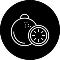 Kiwi Fuzzy Fruit Line Circle Inverted vector
