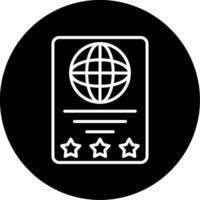 Passport Travel Document Line Circle Inverted vector