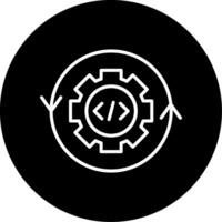 Software Update Process Line Circle Inverted vector