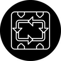 Boxes Recycle Packaging Reuse Line Circle Inverted vector