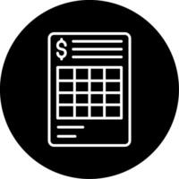 Bill Invoice Document Line Circle Inverted vector