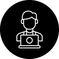 Online Seminar Digital Workshop Line Circle Inverted vector