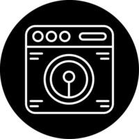 Smart Washing Machine Automated Laundry Appliance Line Circle Inverted vector