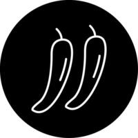 Red Chili Pepper Line Circle Inverted vector
