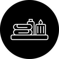 Spa Relaxation Service Line Circle Inverted vector
