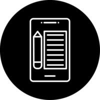 Note-Taking App Feature Line Circle Inverted vector