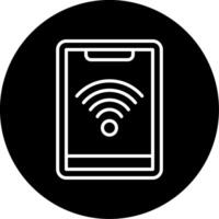 Smart Wifi Wireless Network Management Line Circle Inverted vector