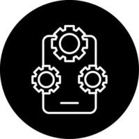 App Development Process Line Circle Inverted vector