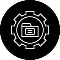 Digital Rights Management Line Circle Inverted vector
