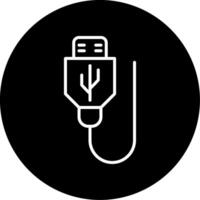 USB Cable Connection Line Circle Inverted vector