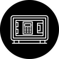 Safe Deposit Box Line Circle Inverted vector