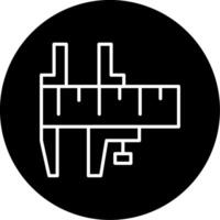 Vernier Caliper Tool Line Circle Inverted vector