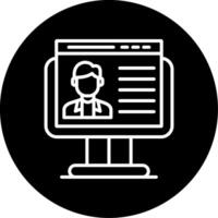 Online Test Digital Exam Line Circle Inverted vector