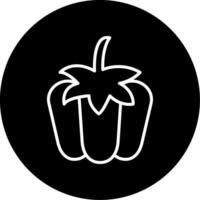 Bell Pepper Colorful Vegetable Line Circle Inverted vector