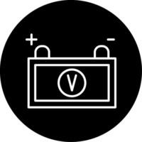 Battery Source Line Circle Inverted vector